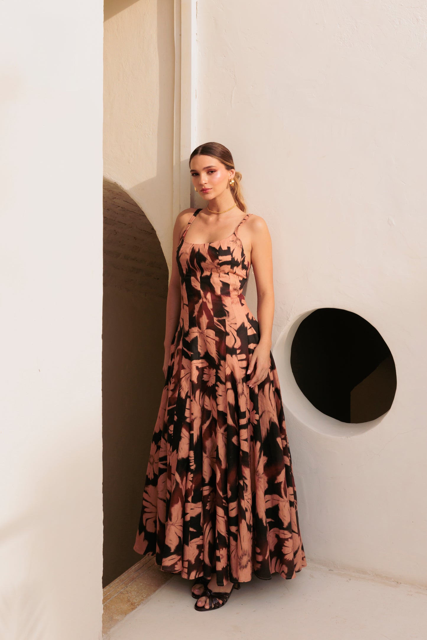 Blush merlot maxi dress