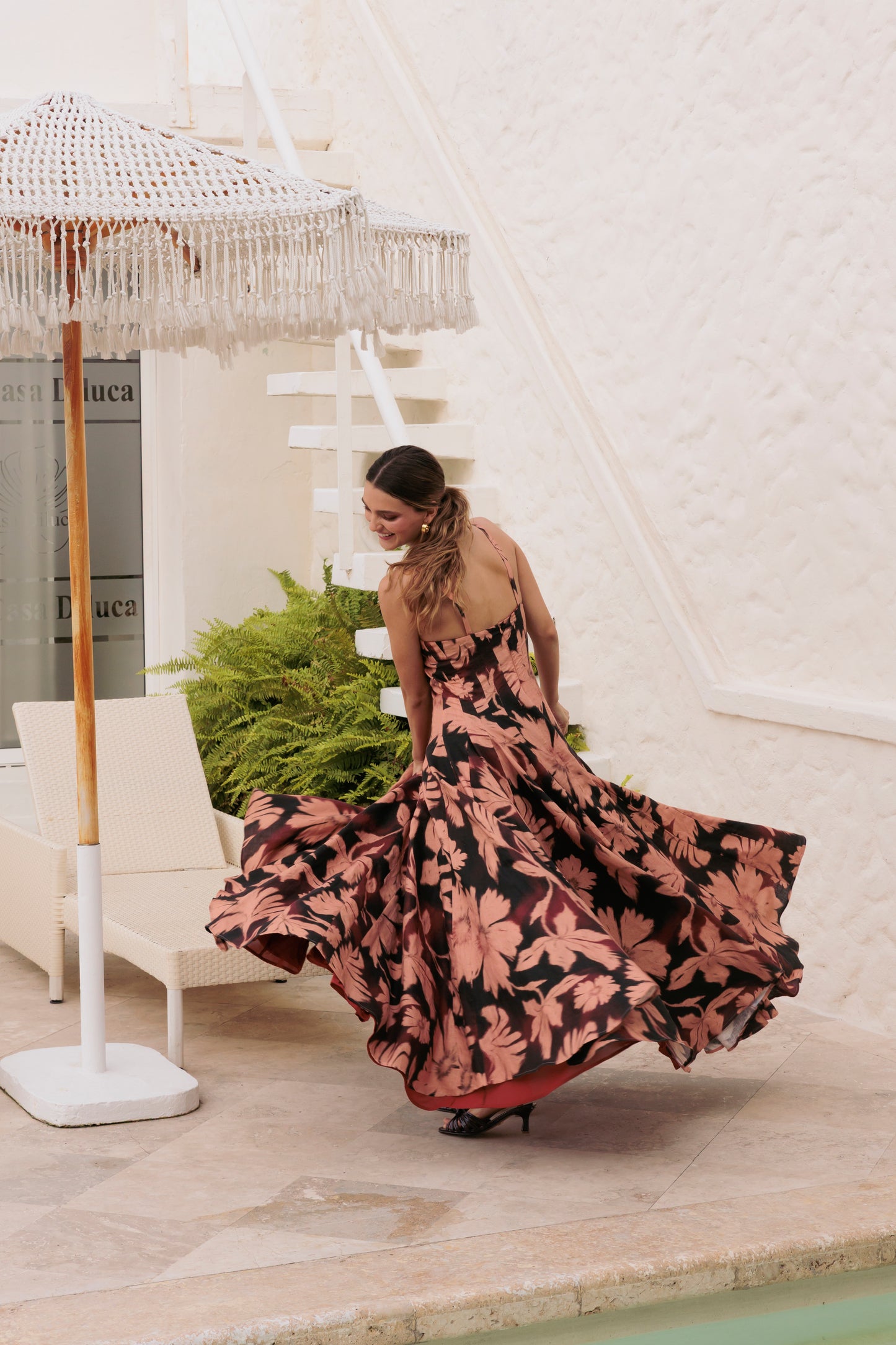 Blush merlot maxi dress